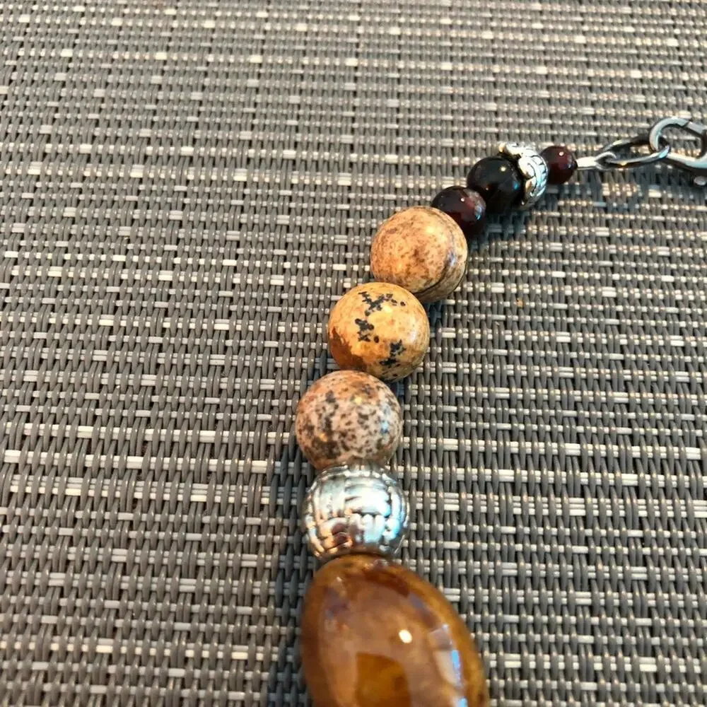 Men’s Handmade Brown & White Beaded Bracelet